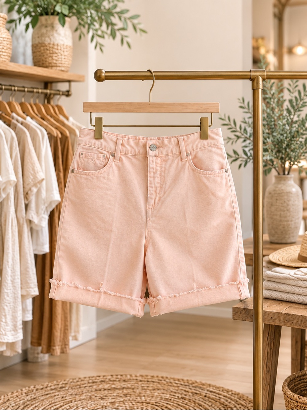 Gloria Vanderbilt Blush Pink Denim Shorts